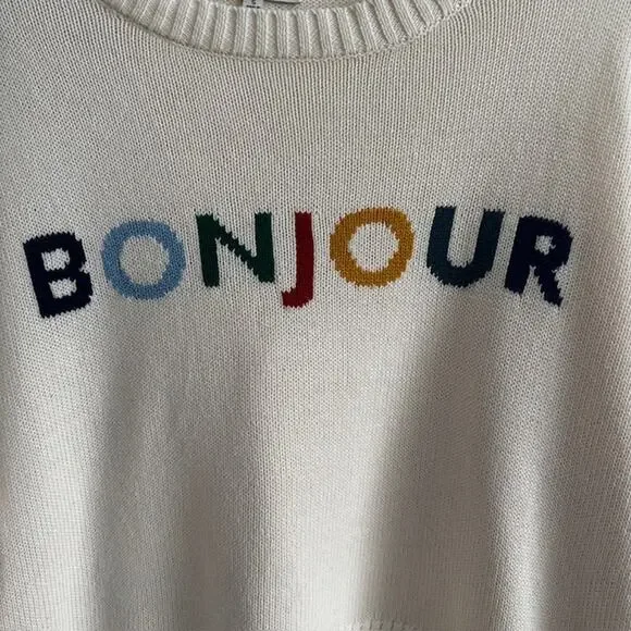 Z. Supply Sienna Bonjour Sweater Knit Sweater Small Ivory/Sandstone - Picture 5 of 7